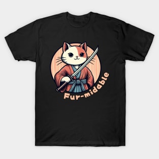 Samurai cat warrior Japanese cat T-Shirt